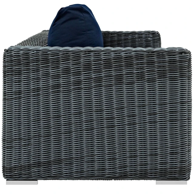 Alt view image 2 of 5 - Summon Outdoor Patio Sunbrella Sofa Canvas Navy