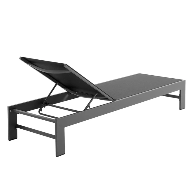 Alt view image 5 of 7 - Tahoe Outdoor Patio Mesh and Aluminum Chaise Lounge