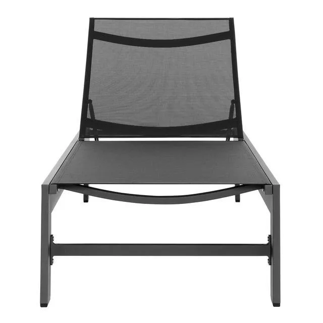 Alt view image 6 of 7 - Tahoe Outdoor Patio Mesh and Aluminum Chaise Lounge