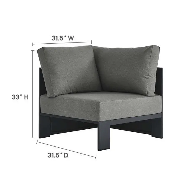 Alt view image 2 of 7 - Tahoe Outdoor Patio Powder-Coated Aluminum Modular Corner Chair by Modway