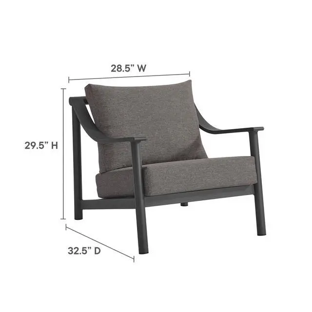 Alt view image 2 of 7 - Terrace Outdoor Patio Aluminum Accent Armchair