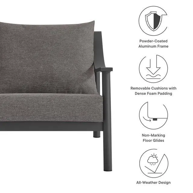 Alt view image 3 of 7 - Terrace Outdoor Patio Aluminum Accent Armchair