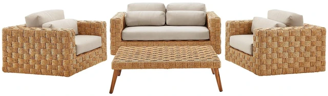 Main image of Thames 4-Piece Outdoor Patio Wicker Outdoor Patio Rattan Furniture Set