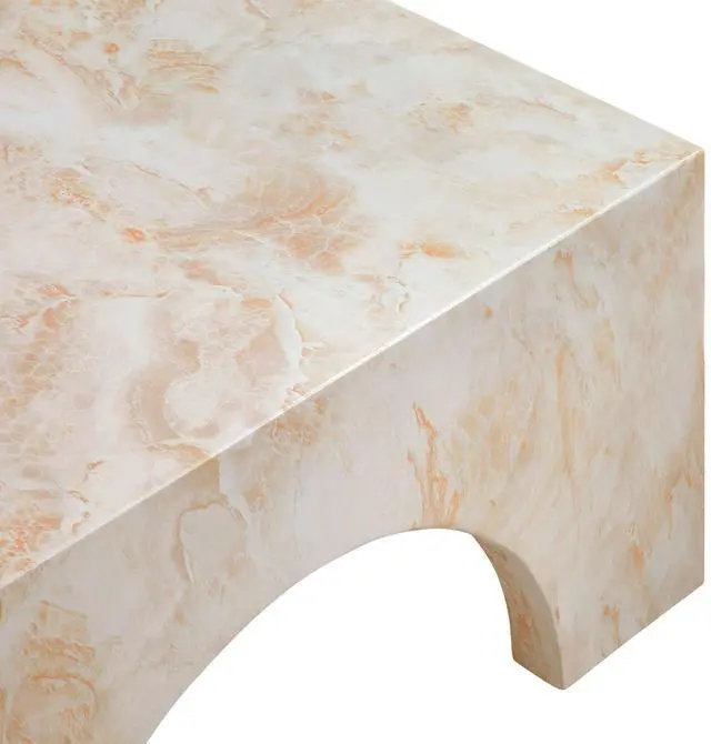 Alt view image 7 of 7 - Valen Indoor - Outdoor Patio Arched Concrete Coffee Table