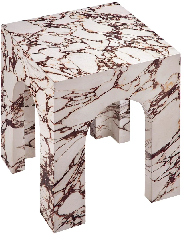 Alt view image 6 of 7 - Valen Square Indoor - Outdoor Patio Arched Concrete Side Table