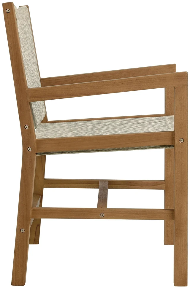 Alt view image 7 of 7 - Vienna 3-Piece Outdoor Patio Teak and Rope Dining Set with Armchairs and Armless Chairs