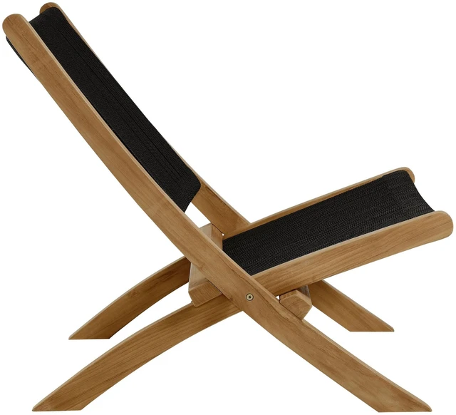Alt view image 7 of 7 - Vienna 3-Piece Outdoor Patio Teak and Rope Folding Lounge Chairs and Side Table by Modway