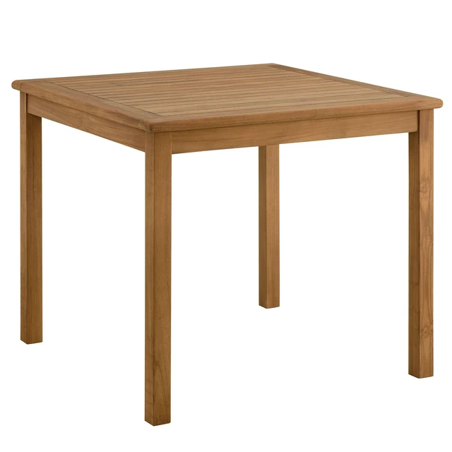 Alt view image 7 of 7 - Vienna 5-Piece Outdoor Patio Teak Wood Dining Set with Rope Folding Chairs by Modway