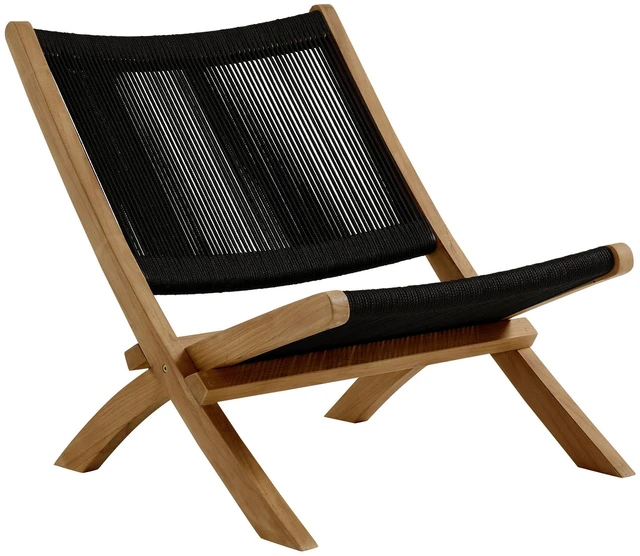 Main image of Vienna Outdoor Patio Teak and Rope Folding Accent Lounge Chair by Modway