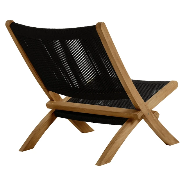 Alt view image 5 of 7 - Vienna Outdoor Patio Teak and Rope Folding Accent Lounge Chair by Modway