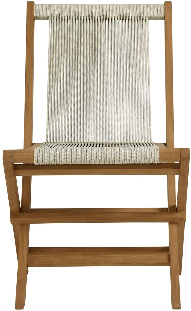 Alt view image 7 of 7 - Vienna Outdoor Patio Teak and Rope Folding Chairs Set of 4