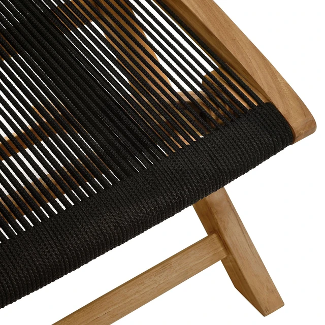 Alt view image 7 of 7 - Vienna Outdoor Patio Teak and Rope Folding Ottoman by Modway