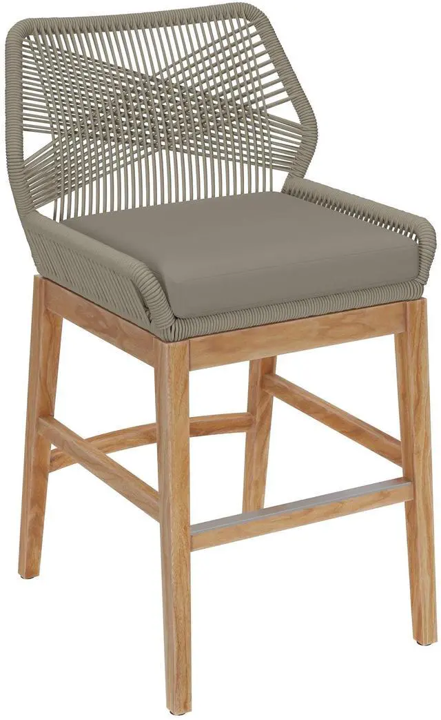 Main image of Wellspring Outdoor Patio Teak and Rope Counter Stool
