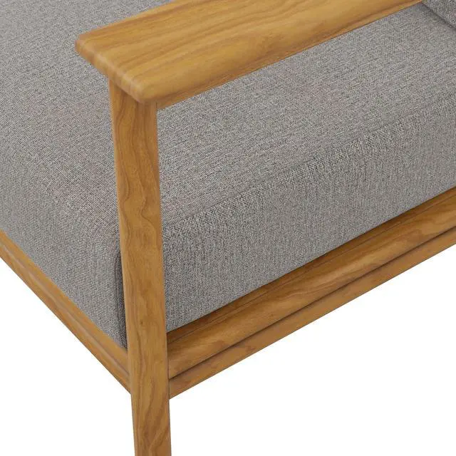 Alt view image 7 of 7 - Wren Outdoor Patio Teak Wood Sofa
