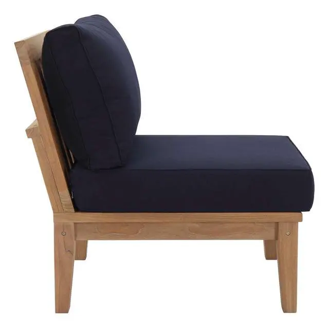 Alt view image 8 of 13 - Marina Armless Outdoor Patio Teak Sofa - Natual Navy