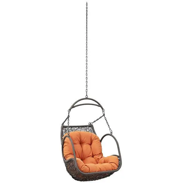 Alt view image 4 of 10 - Arbor Outdoor Patio Swing Chair Without Stand - Orange