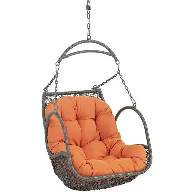 Alt view image 5 of 10 - Arbor Outdoor Patio Swing Chair Without Stand - Orange