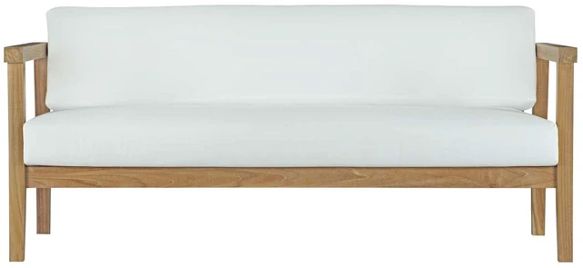 Alt view image 7 of 8 - Bayport Outdoor Patio Teak Sofa - Natural White