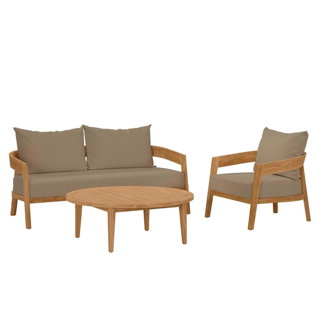 Alt view image 7 of 13 - Brisbane 3-Piece Teak Wood Outdoor Patio Outdoor Patio Set