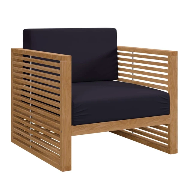 Alt view image 7 of 13 - Carlsbad Teak Wood Outdoor Patio Armchair