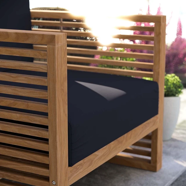 Alt view image 13 of 13 - Carlsbad Teak Wood Outdoor Patio Armchair