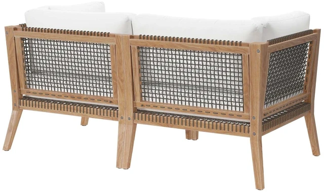 Alt view image 2 of 7 - Clearwater Outdoor Patio Teak Wood Loveseat