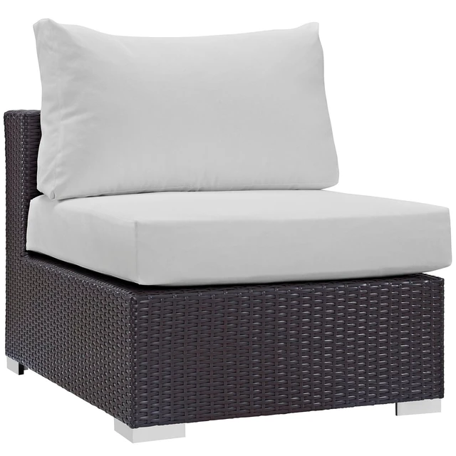 Alt view image 11 of 13 - Convene 7 Piece Outdoor Patio Sectional Set - Espresso White
