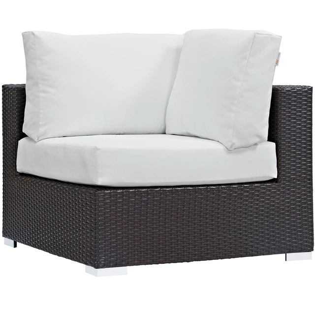 Alt view image 12 of 13 - Convene 7 Piece Outdoor Patio Sectional Set - Espresso White