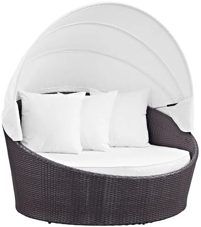 Alt view image 5 of 8 - Convene Canopy Outdoor Patio Daybed - Espresso White