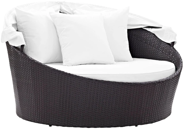 Alt view image 6 of 8 - Convene Canopy Outdoor Patio Daybed - Espresso White