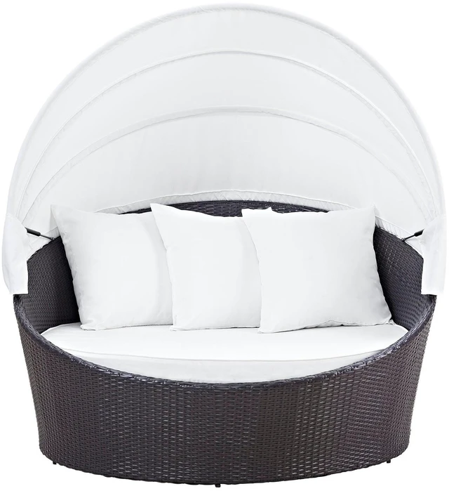 Alt view image 7 of 8 - Convene Canopy Outdoor Patio Daybed - Espresso White