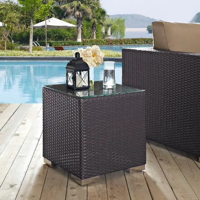 Alt view image 6 of 6 - Convene Outdoor Patio Side Table - Espresso