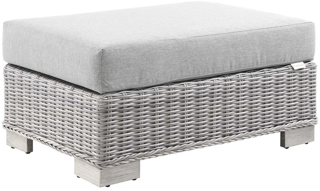 Alt view image 5 of 11 - Conway Outdoor Patio Wicker Rattan Ottoman