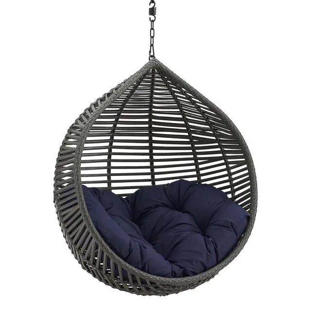 Alt view image 8 of 11 - Garner Teardrop Outdoor Patio Swing Chair Without Stand Gray Gray