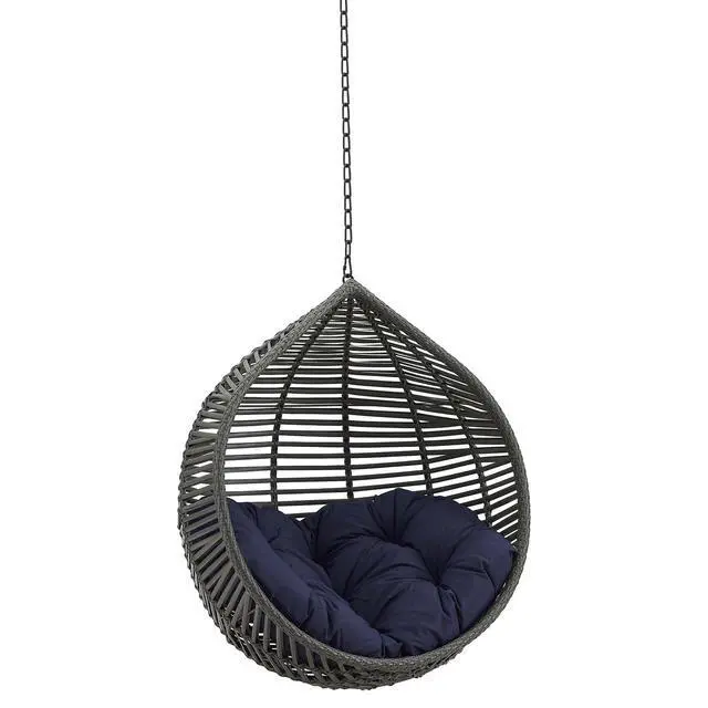 Alt view image 7 of 11 - Garner Teardrop Outdoor Patio Swing Chair Without Stand Gray Gray