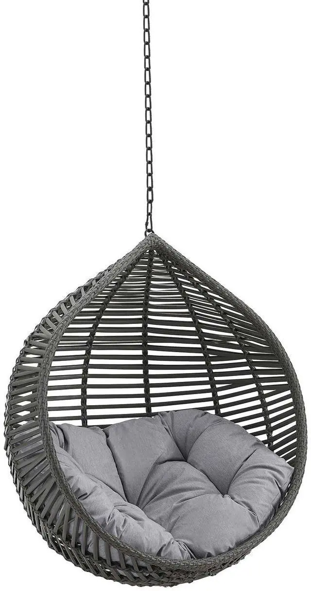 Alt view image 6 of 11 - Garner Teardrop Outdoor Patio Swing Chair Without Stand Gray Gray