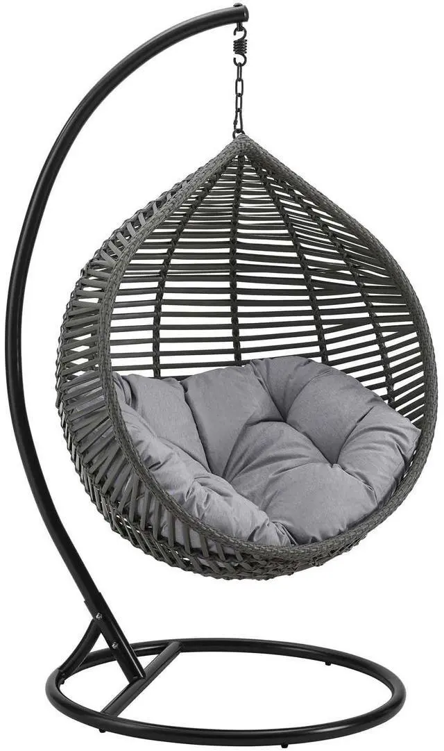 Alt view image 8 of 13 - Garner Teardrop Outdoor Patio Swing Chair Gray Mocha