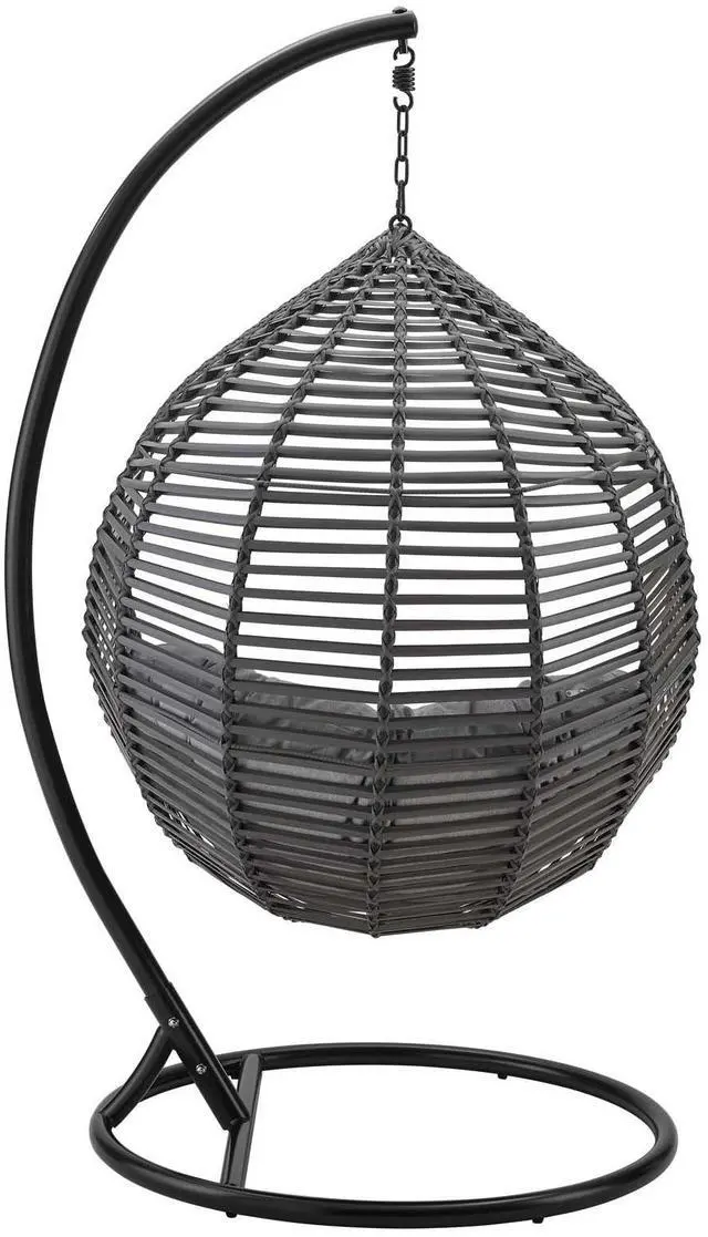 Alt view image 9 of 13 - Garner Teardrop Outdoor Patio Swing Chair Gray Mocha