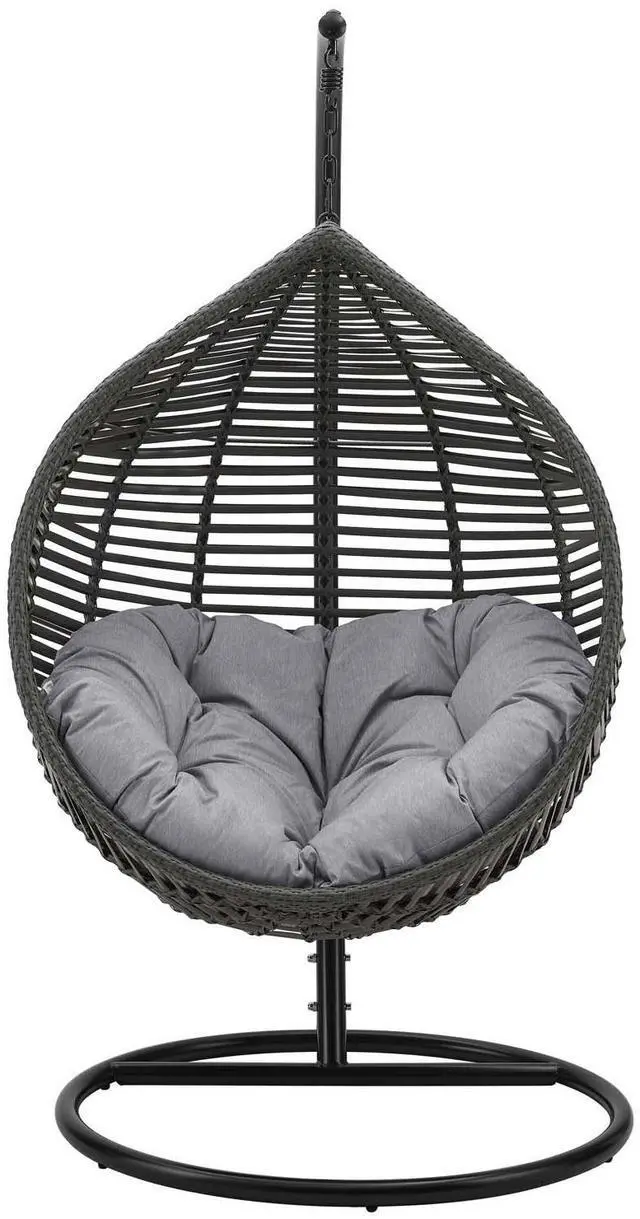 Alt view image 10 of 13 - Garner Teardrop Outdoor Patio Swing Chair Gray Mocha
