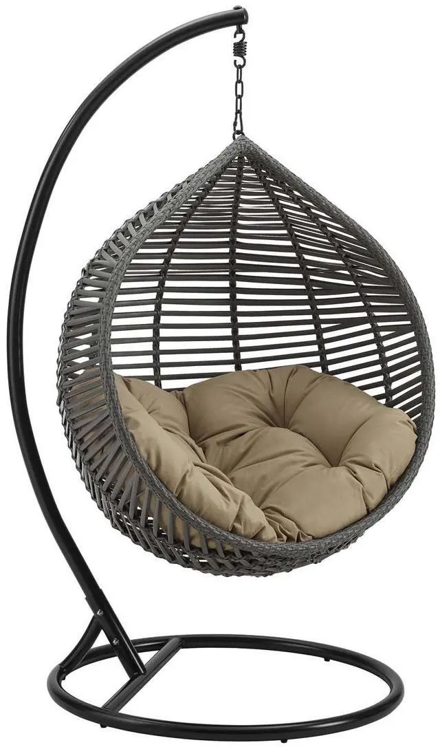 Alt view image 7 of 13 - Garner Teardrop Outdoor Patio Swing Chair Gray Mocha