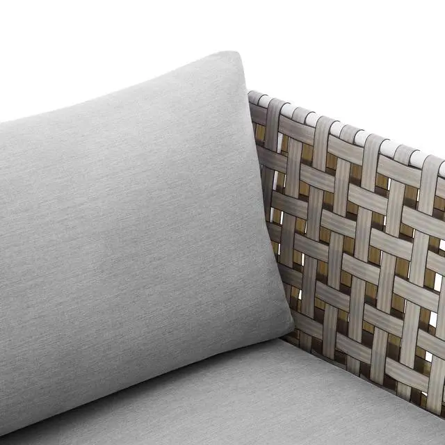 Alt view image 11 of 13 - Harmony Sunbrella Basket Weave Outdoor Patio Aluminum Armchair Tan Gray