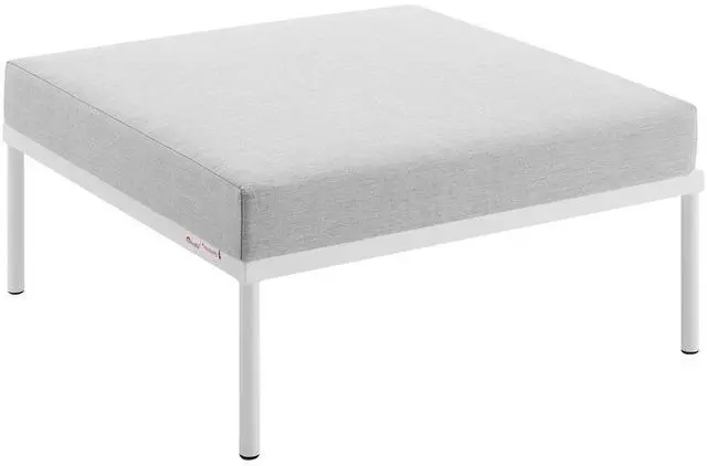 Alt view image 8 of 13 - Harmony Sunbrella Outdoor Patio Aluminum Ottoman Gray