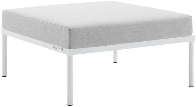 Alt view image 7 of 13 - Harmony Sunbrella Outdoor Patio Aluminum Ottoman Gray