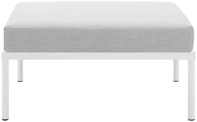 Alt view image 9 of 13 - Harmony Sunbrella Outdoor Patio Aluminum Ottoman Gray