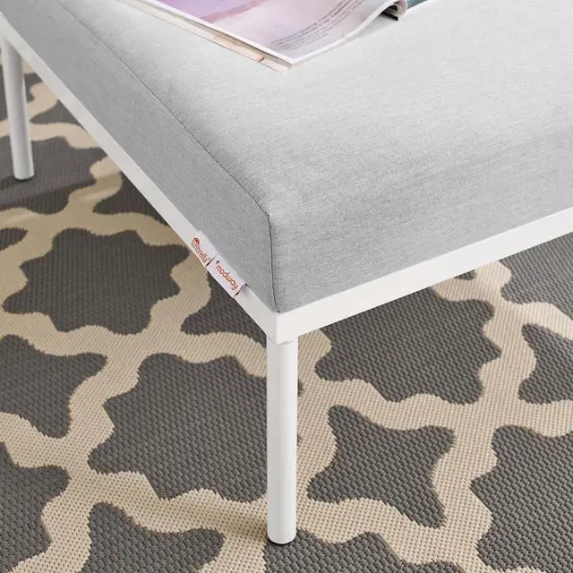 Alt view image 12 of 13 - Harmony Sunbrella Outdoor Patio Aluminum Ottoman Gray