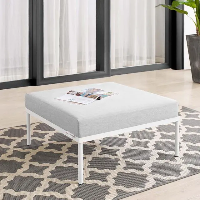 Alt view image 13 of 13 - Harmony Sunbrella Outdoor Patio Aluminum Ottoman Gray