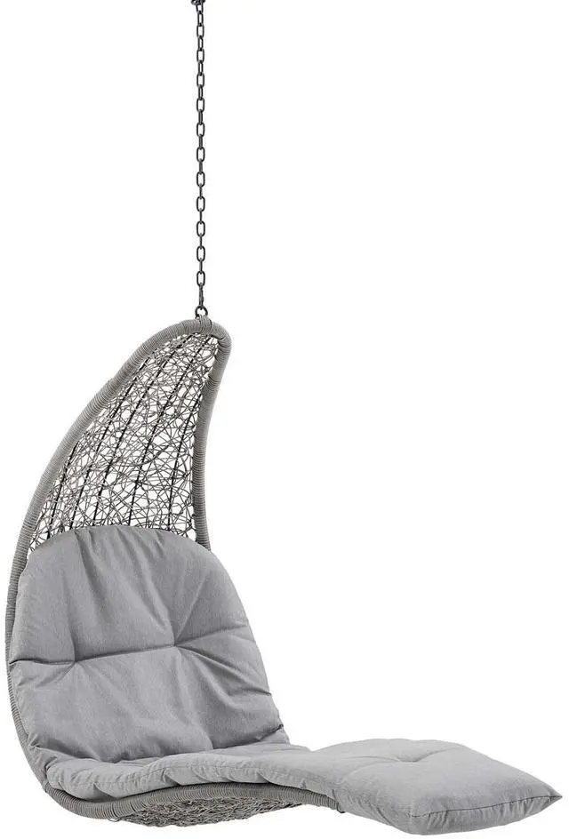 Alt view image 8 of 13 - Landscape Outdoor Patio Hanging Chaise Lounge Outdoor Patio Swing Chair Light Gray Beige