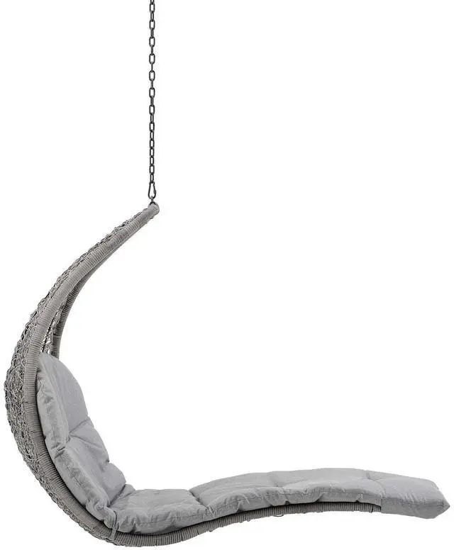 Alt view image 9 of 13 - Landscape Outdoor Patio Hanging Chaise Lounge Outdoor Patio Swing Chair Light Gray Beige