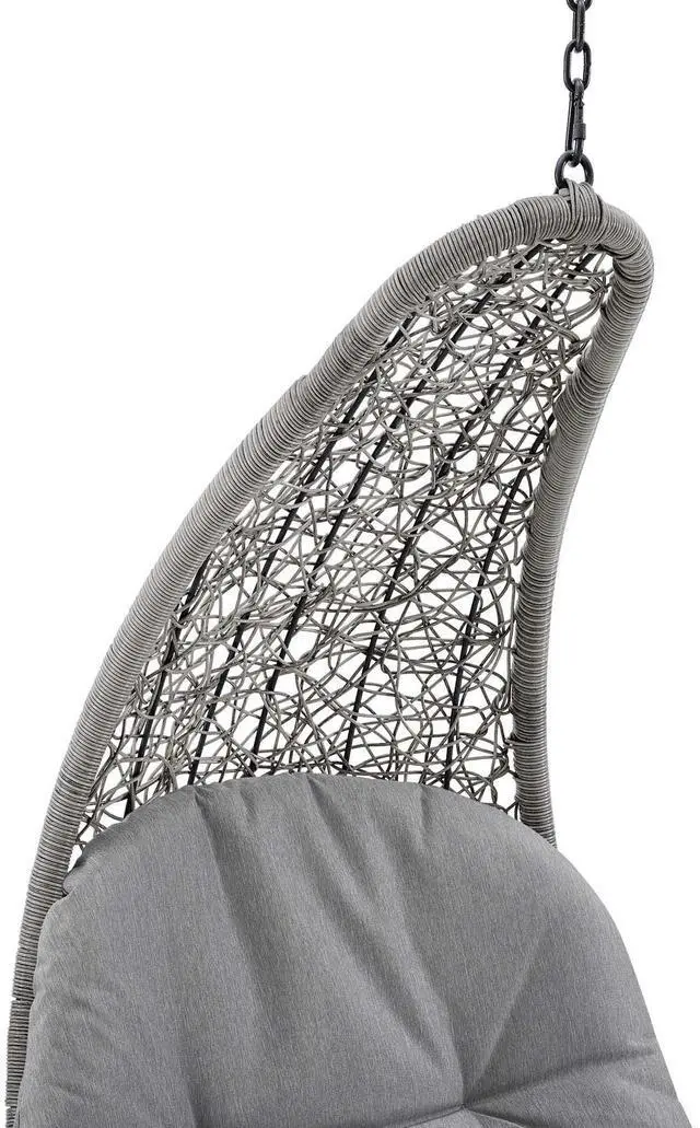 Alt view image 10 of 13 - Landscape Outdoor Patio Hanging Chaise Lounge Outdoor Patio Swing Chair Light Gray Beige