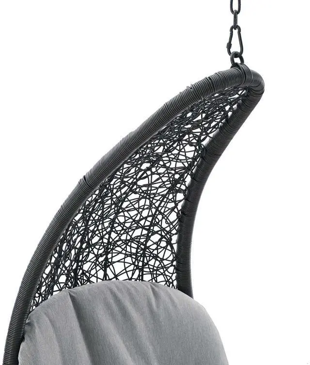 Alt view image 11 of 13 - Landscape Outdoor Patio Hanging Chaise Lounge Outdoor Patio Swing Chair Light Gray Beige